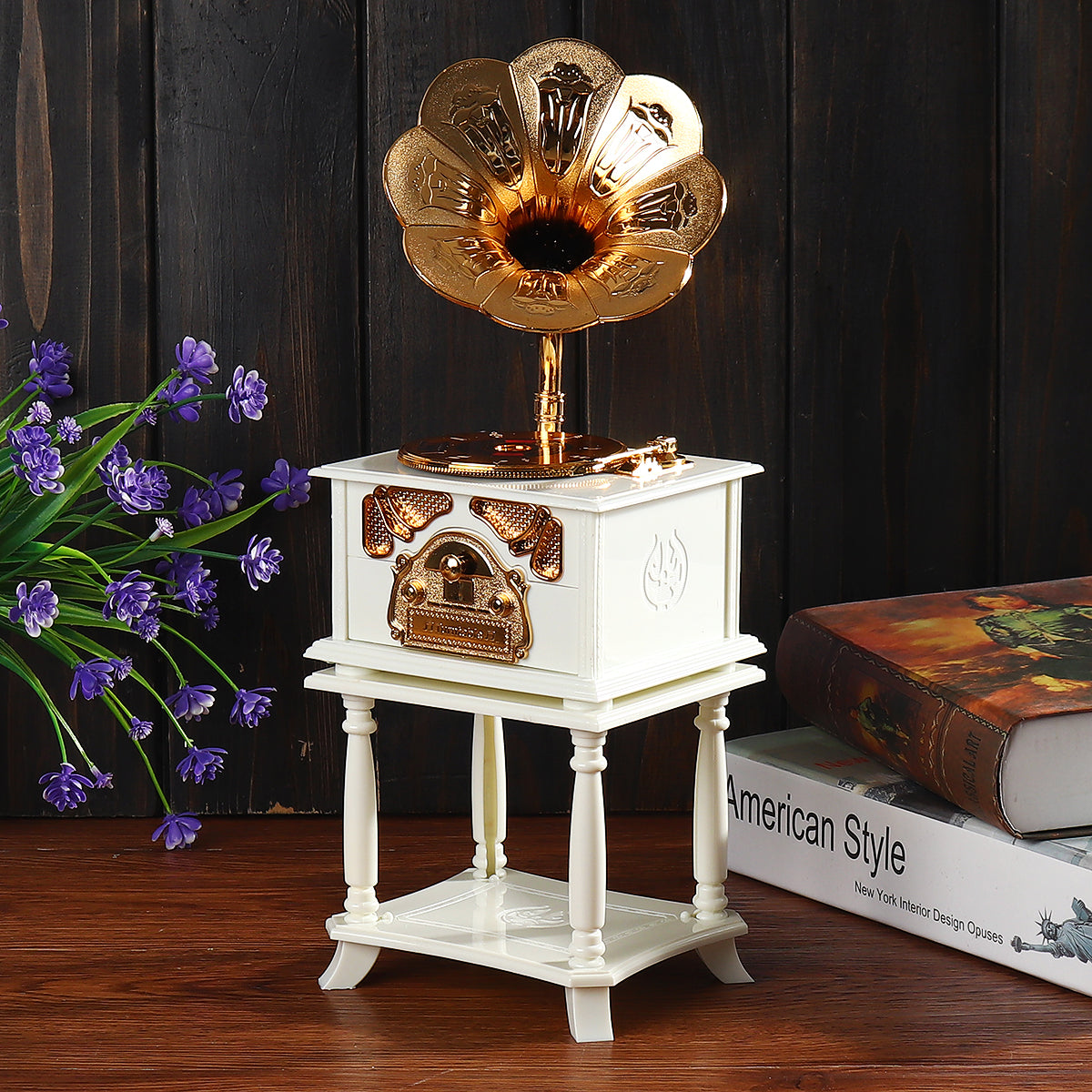 Cutie muzicala retro tip Gramofon decorativ 33.8 x 12.5 x 11 cm