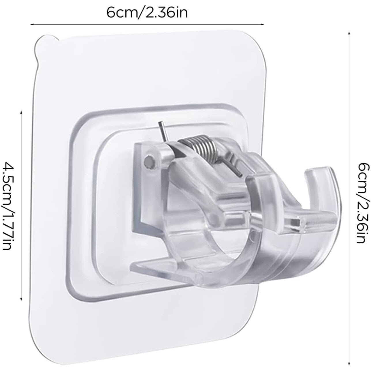 Set 10 Suporturi pentru Tija de Perdea Longziming Plastic Transparent Autoadeziv - detaliu produs
