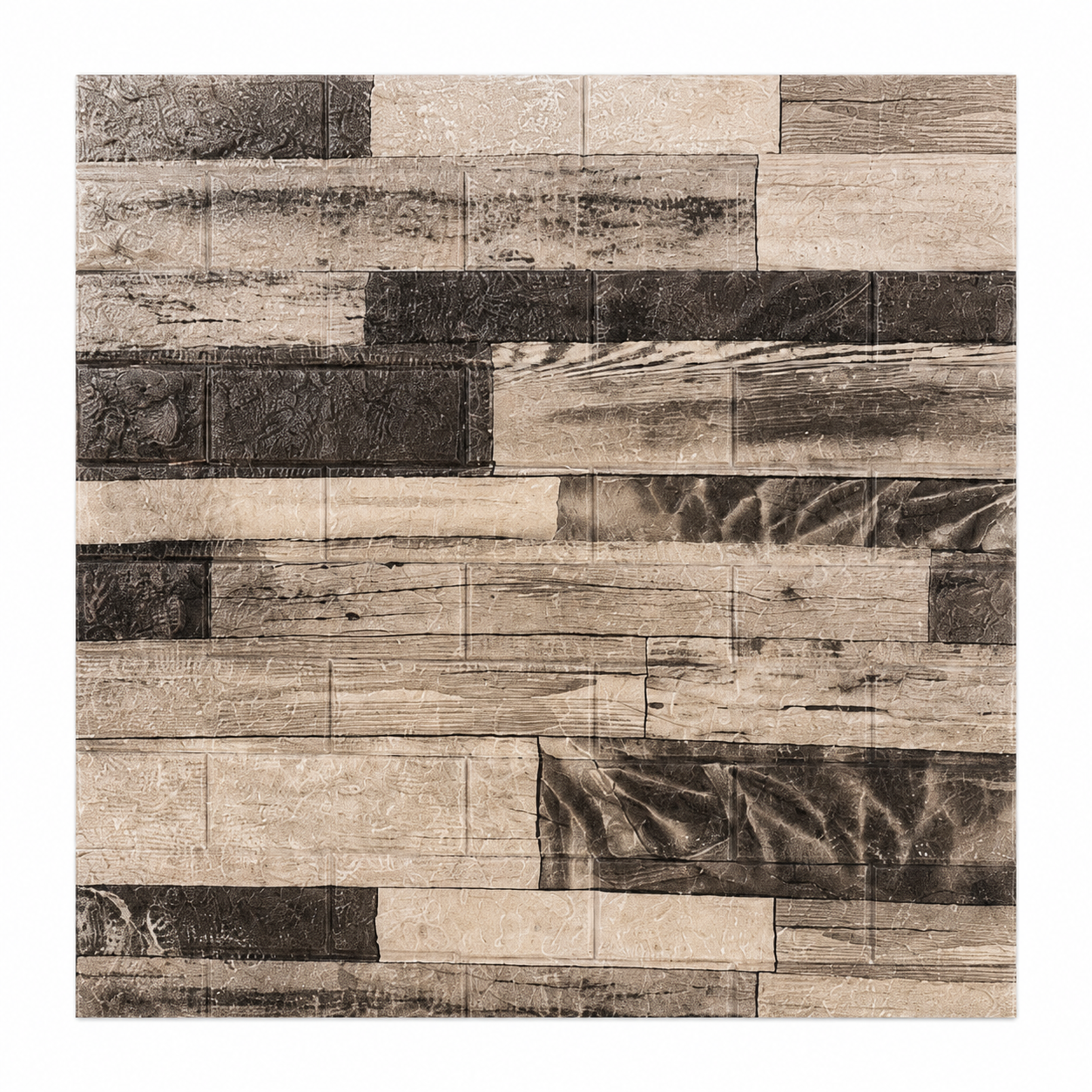Tapet Decorativ 3D Model Caramida alb cu negru 70x70 cm - detaliu produs