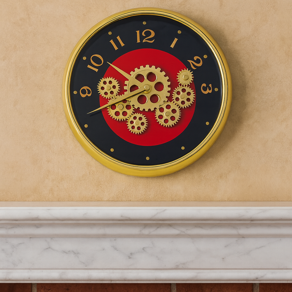 Ceas modern de perete cu rotite in miscare si mecanism silentios, 35 cm