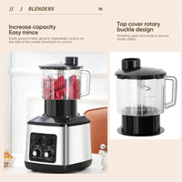 Robot de Bucatarie Multifunctional 6-în-1 Mach One BF-5052 – 3 Recipiente, Motor 9500W, 15 Trepte de Viteză, Blender +