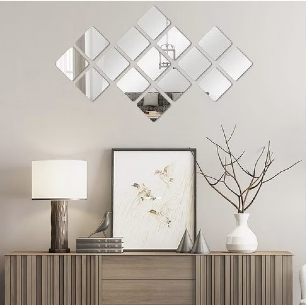 Set 32 oglinzi acrilice decorative design patrat