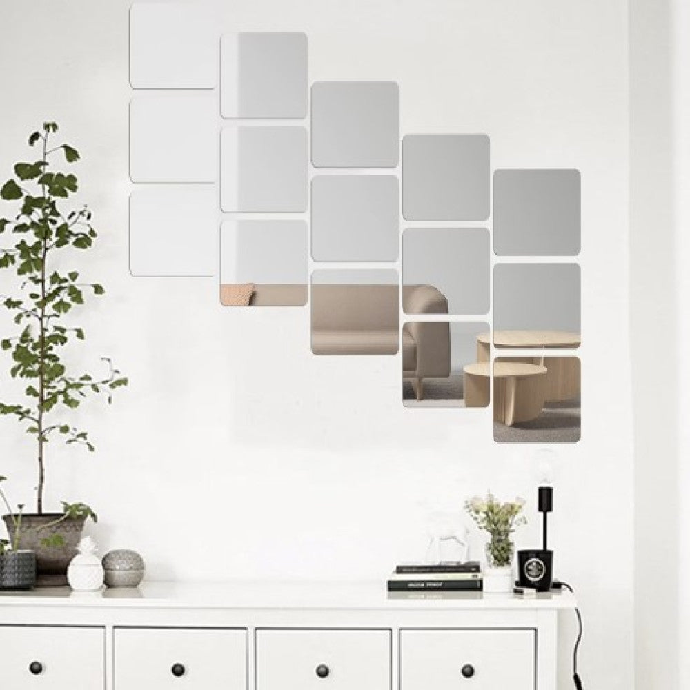 Set 32 oglinzi acrilice decorative design patrat