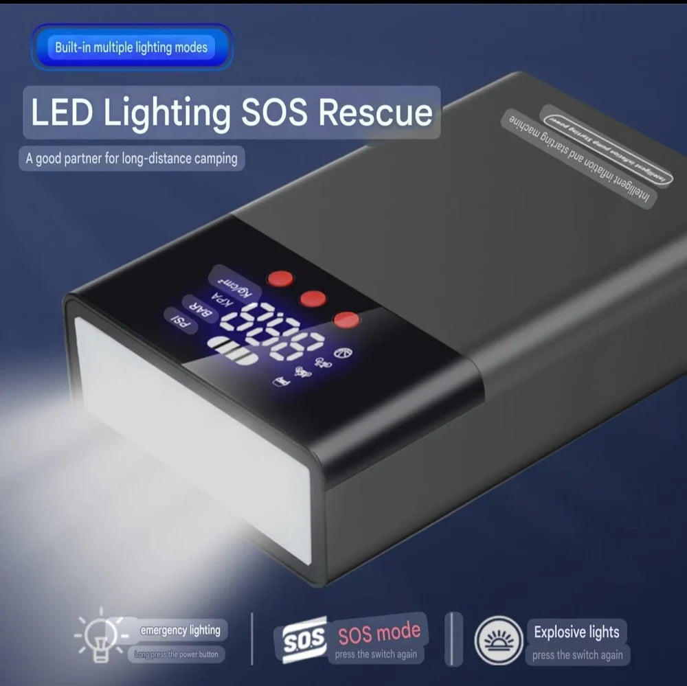 Jump Starter auto multifunctional 12V cu compresor aer 150 PSI si baterie 80000mAh