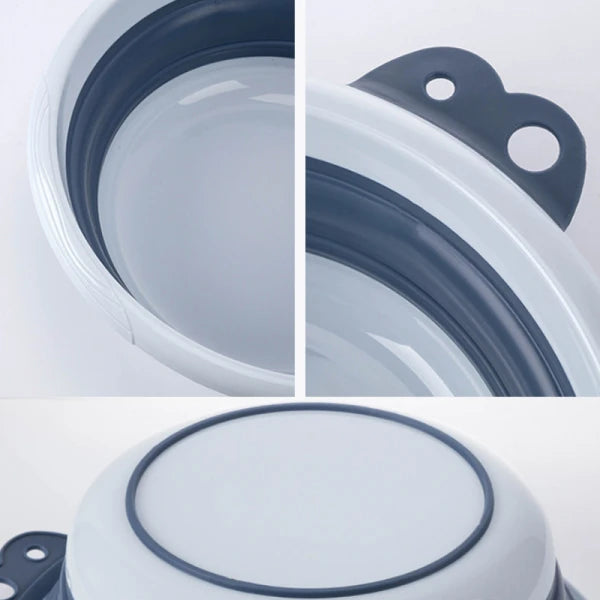 Set 2 ligheane pliabile (6L + 4L) cu suport autoadeziv pentru baie, voiaj, bebelus, compact, 39/35 cm