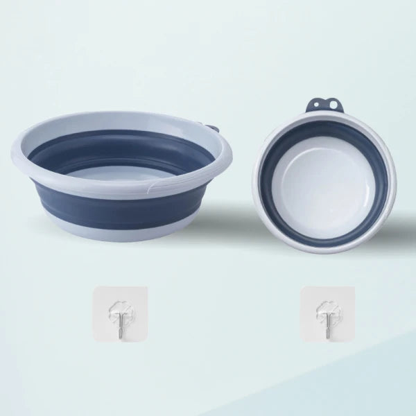 Set 2 ligheane pliabile (6L + 4L) cu suport autoadeziv pentru baie, voiaj, bebelus, compact, 39/35 cm