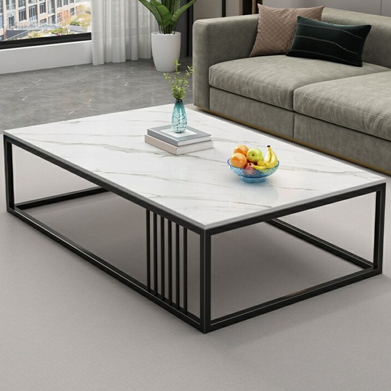 Masuta de cafea dreptunghiulara, minimalista, design nordic, aspect marmura alba, 120x60x43cm