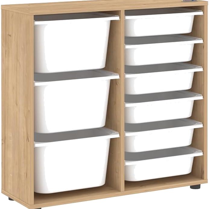 Dulap multifuncțional cu 9 coșuri, 3 nivele, 88,7 x 30 x 85,5 cm