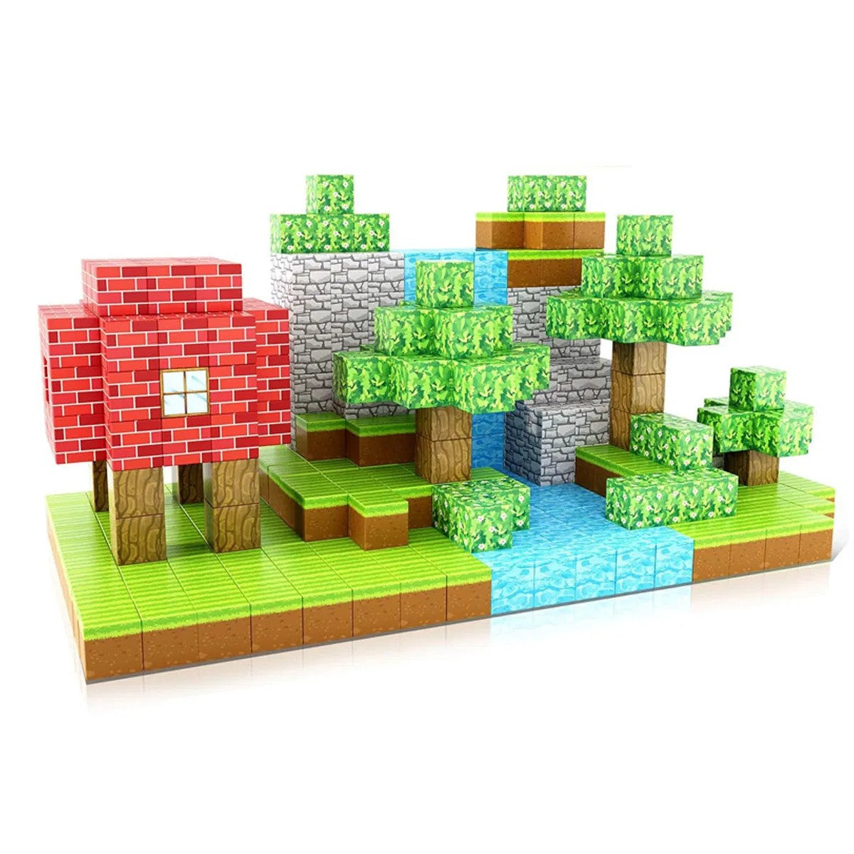 Blocuri magnetice de constructie 3D, 2.5 cm, 64-80 piese