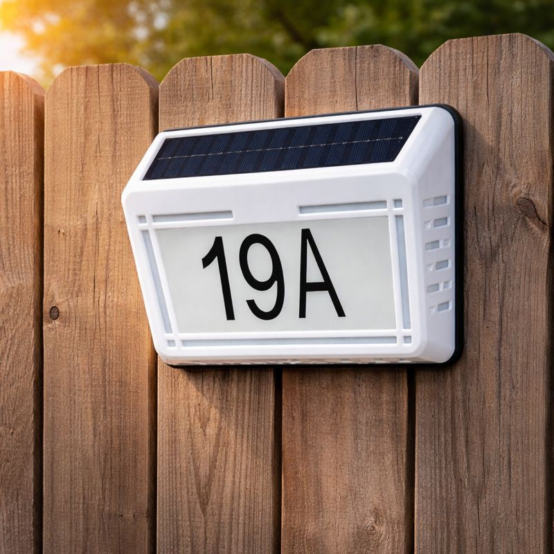 Lampa solara LED cu numar casa iluminat exterior