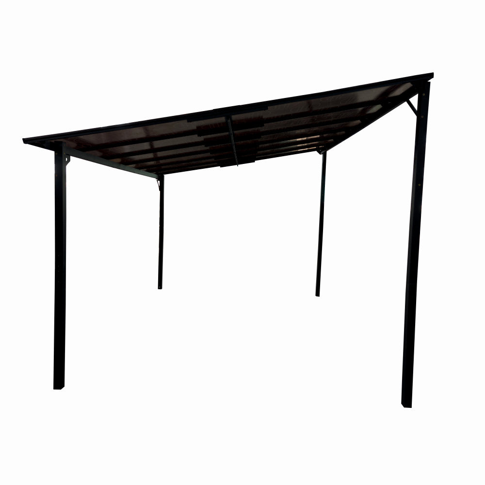 Pergola pentru terasa/gradina din otel si aluminiu KLUGMEISTER KJF5092, 360x300x250/190 cm, culoare gri