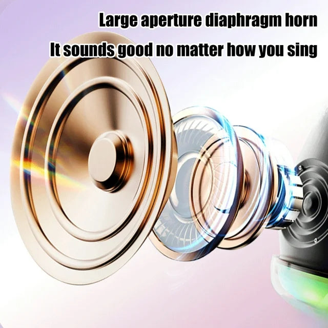 Microfon Karaoke Wireless cu Boxa si LED RGB OKOP KP-M110 – 5W