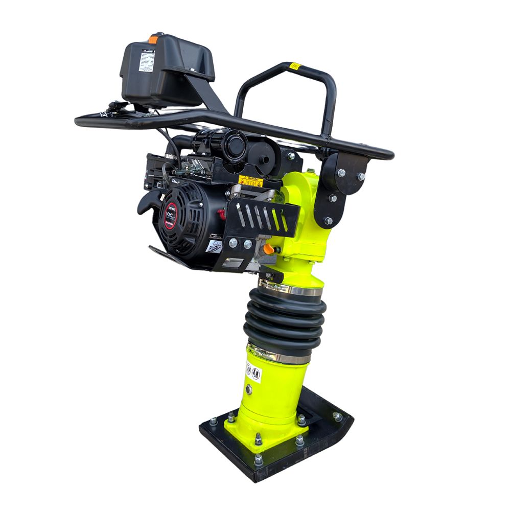 Mai compactor cu kit roti MESTERINO TOOLS MT-29348, motor LONCIN 196 cc pe benzina, putere 6.5 CP, dimensiune talpa 355x280 mm, 600-700 bpm, forta impact 18500 N, greutate 78 kg