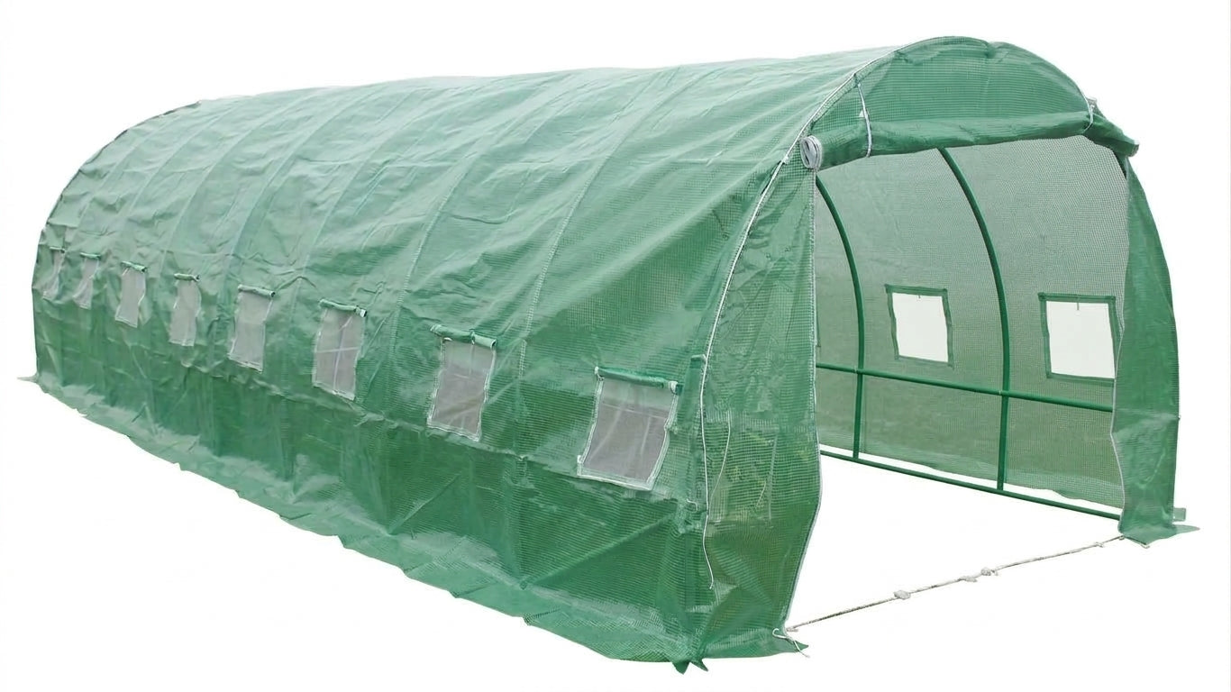 Sera din polietilena pentru gradina MESTERINO MTGH-084, dimensiuni 8x4x2 m, 135 g/m2, structura tevi din otel galvanizat