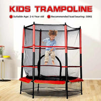 Trambulina cu plasa de protectie, metal + textil, 124x140 cm, 3 ani+ - imagine 3