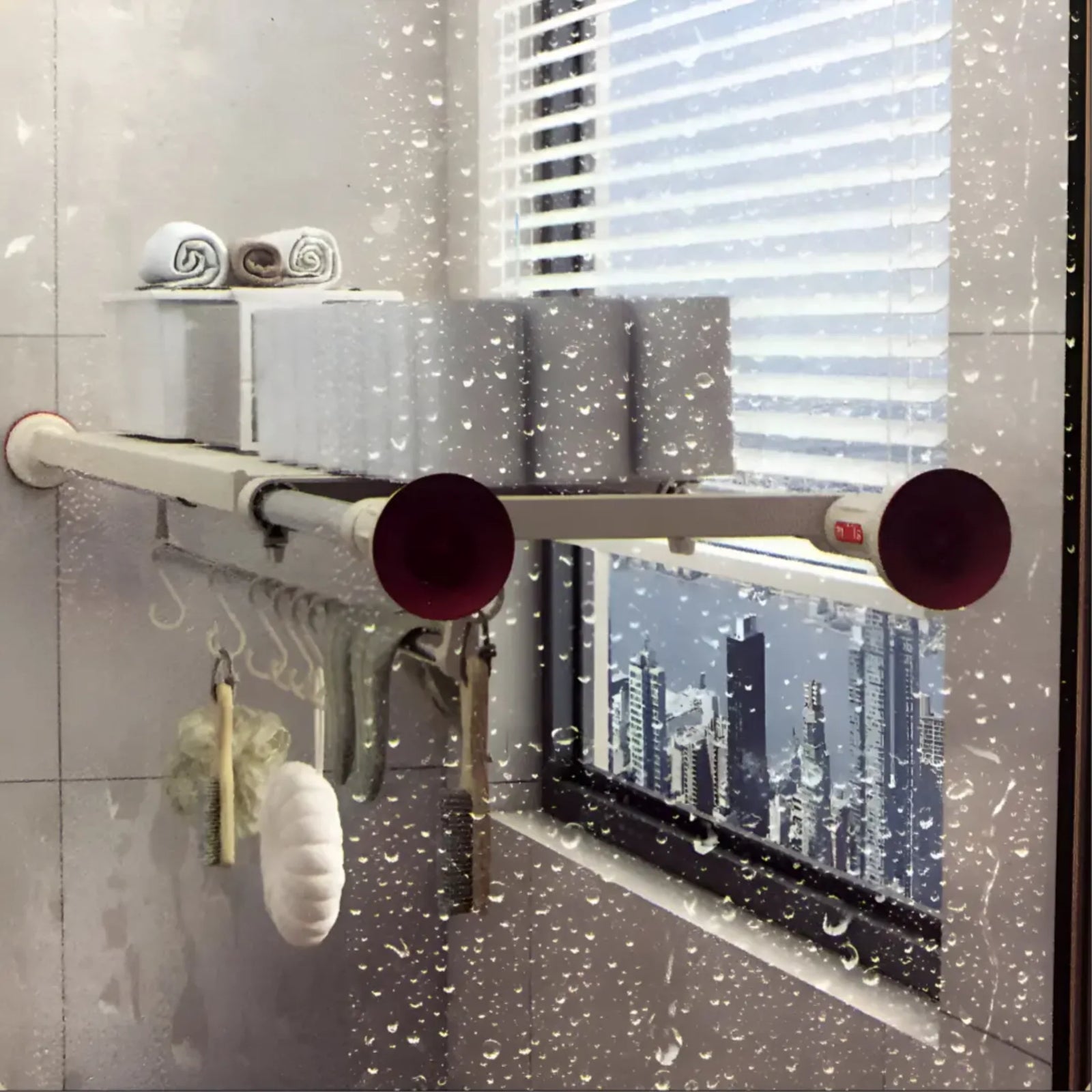 Separator telescopic multifunctional, extensibil 90–160 cm, din ABS și oțel Inoxidabil