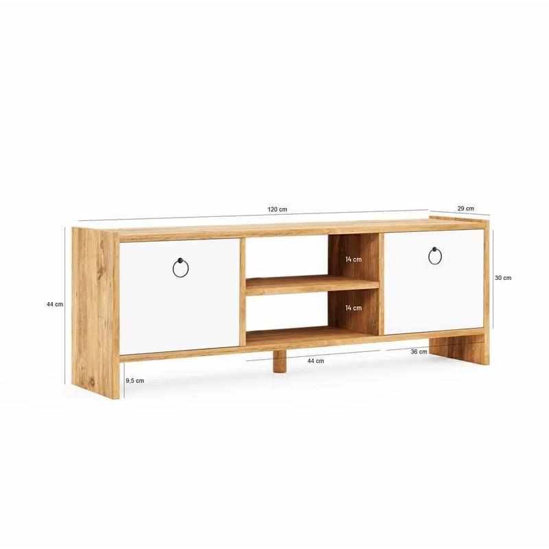 Comoda TV cu 2 usi, design modern, 120 x 29 x 43 cm