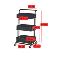 Raft portabil cu 3 nivele – cu cosuri metalice si roti rotative 360° - imagine 7