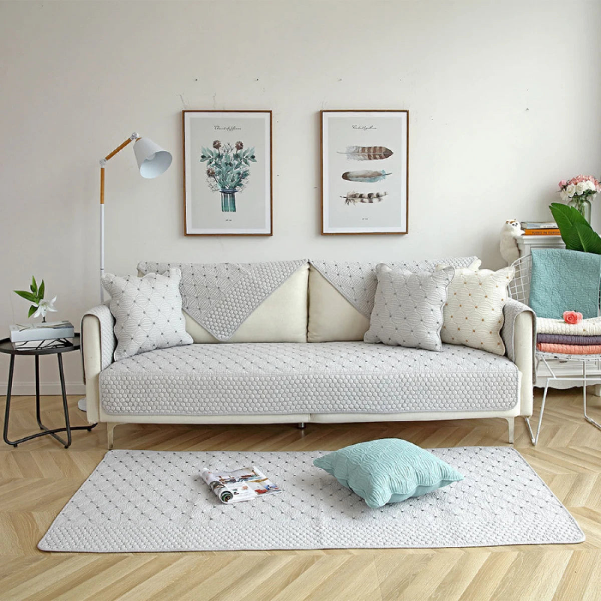 Perna decorativa din bumbac cu husa detasabila, 45 x 45 x 10 cm