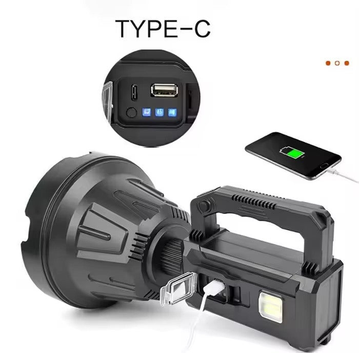 Lanternă Profesionala LED cu Încarcare solara, USB, trepied și 6 Moduri de Iluminat, 3 lentile colorate