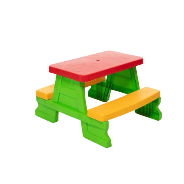 Masuta de picnic pentru 4 copii, 47 x 79 x 70 cm, maxim 35 kg, 2 ani+, Multicolor