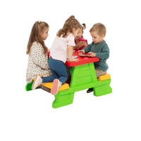 Masuta de picnic pentru 4 copii, 47 x 79 x 70 cm, maxim 35 kg, 2 ani+, Multicolor - imagine 8