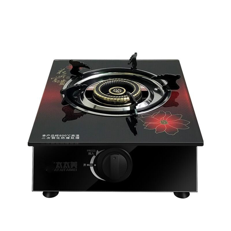 Aragaz din sticla securizata, 1 ochi din fonta, aprindere pe quartz, negru