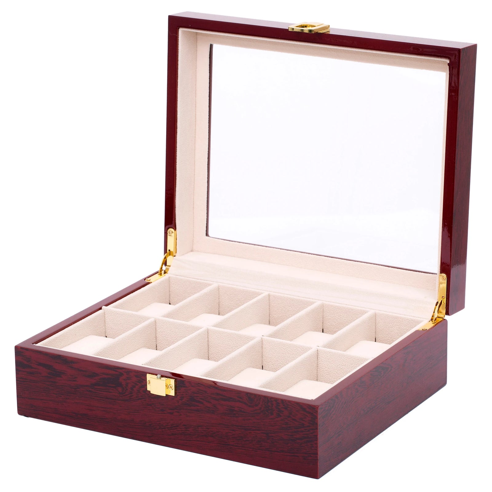 Cutie caseta din lemn pentru depozitare si organizare 10 ceasuri, model Premium