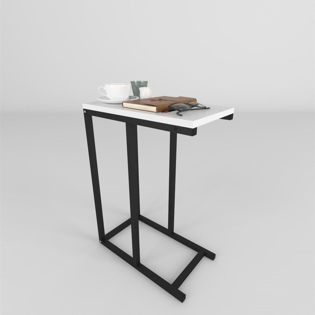 Masuta laterala din metal 45 x 25 cm, side table, masuta canapea compacta, cadru metalic + blat PAL melaminat 18 mm, greutate redusa se misca usor, perfecta langa canapea sau pat, stil modern industrial Antracit - detaliu 3