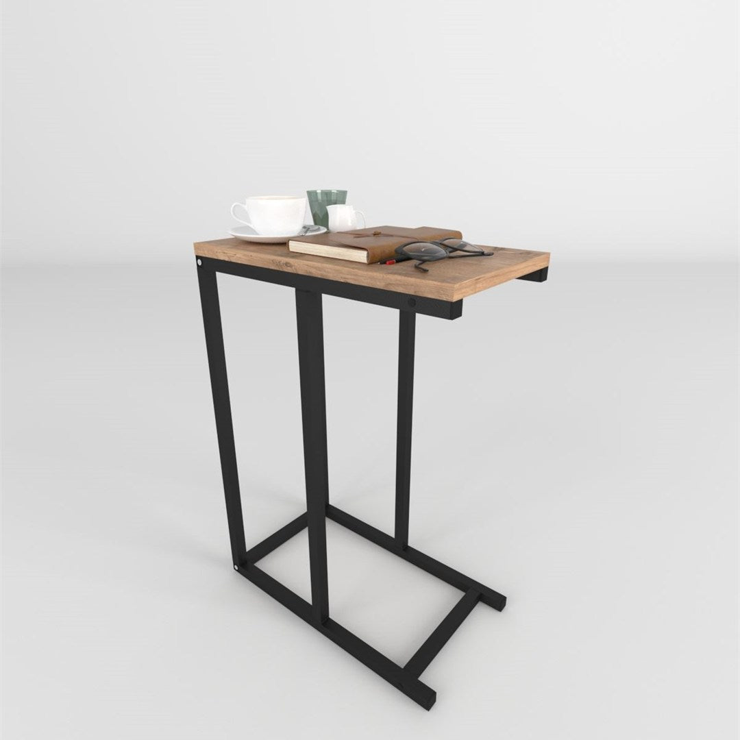 Masuta laterala din metal 45 x 25 cm, side table, masuta canapea compacta, cadru metalic + blat PAL melaminat 18 mm, greutate redusa se misca usor, perfecta langa canapea sau pat, stil modern industrial Antracit - detaliu 4
