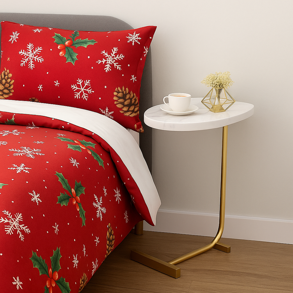 Masuta de cafea design nordic, cu blat alb si cadru metalic auriu , 40x30x60 cm