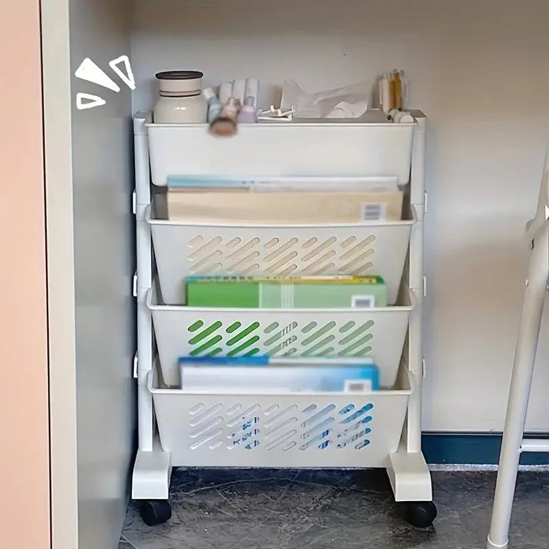 Etajera pliabila cu 5 rafturi pentru carti si obiecte de birou