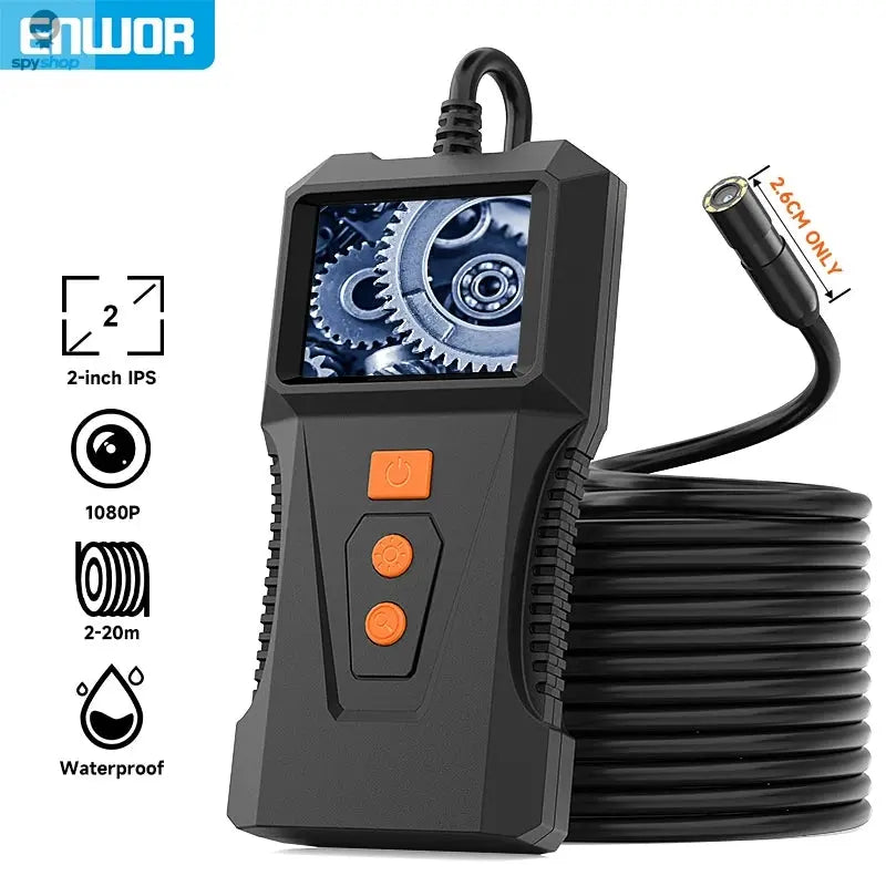 Endoscop multifunctional 1080P, eran 2 inch, camera HD cu cablu rigid impermeabil de 5m