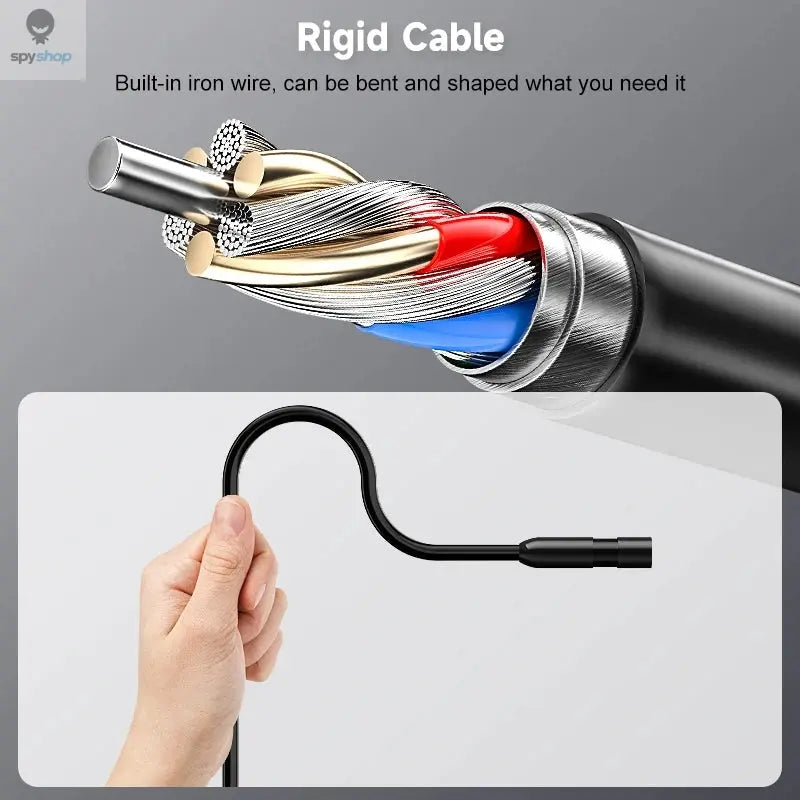 Endoscop multifunctional 1080P, eran 2 inch, camera HD cu cablu rigid impermeabil de 5m