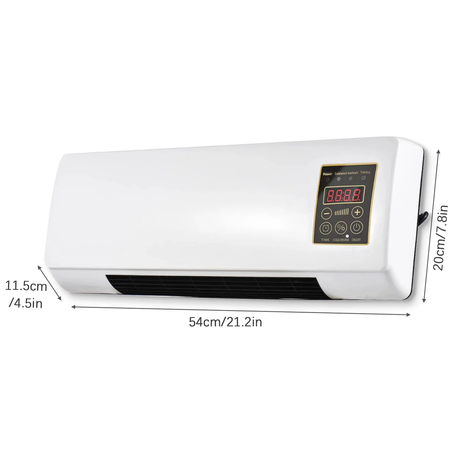 Mini aer conditionat cu ventilator, 2 in 1, 55 cm, Rece/Cald, 16 - 40 grade, 1800W, cu telecomanda, Alb