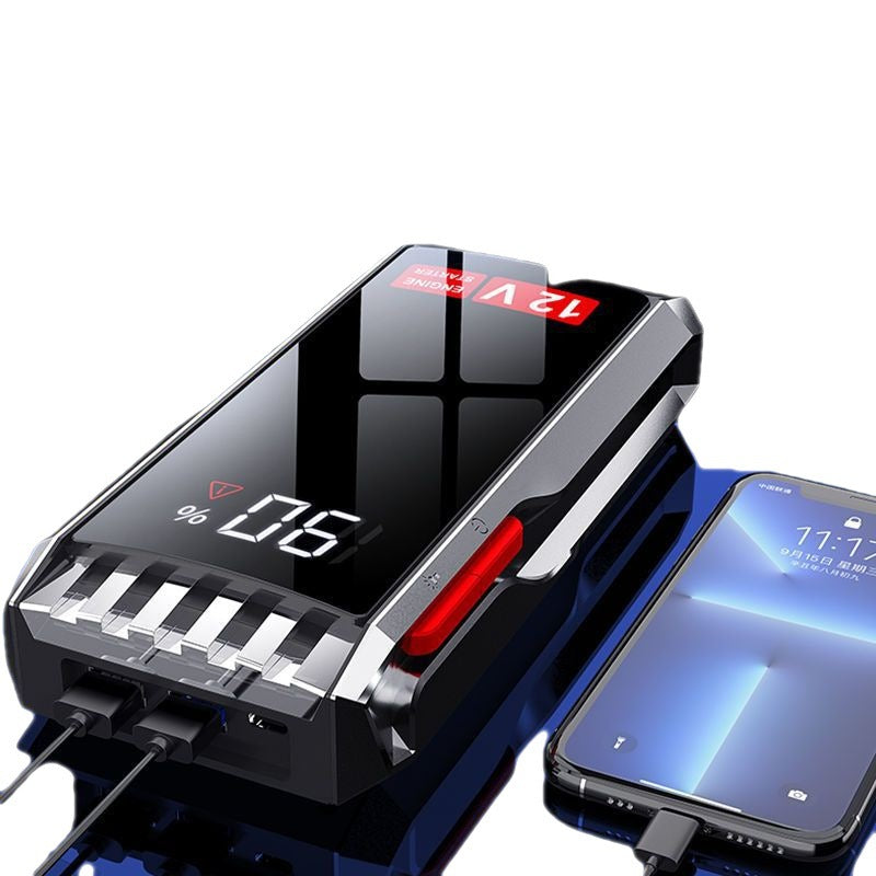 Robot Pornire Auto Portabil 4000A, Jump Starter 12V cu Acumulator 30000mAh, Ecran LCD si Port USB