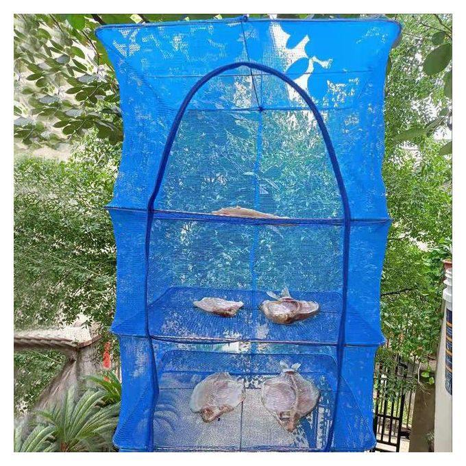 Plasă de uscare pliabilă cu agatatoare – Pentru Pește, Legume, Plante, Flori, Muguri  portabila, 4 niveluri cu suport, 40 x 40 x 60 cm