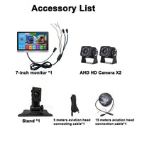 Kit monitorizare camioane, ecran AHD 7 inch cu ecran tactil, 2 camere cu vedere nocturnă - imagine 2