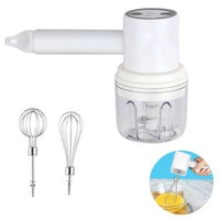 Mini Tocator Electric Multifunctional 2 in 1 cu Teluri Interschimbabile 300ml - detaliu produs
