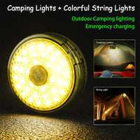 Ghirlanda luminoasa camping, lanterna si functie de baterie externa, LED, reincarcabila USB, portabila, 8 moduri de