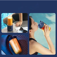 Mini Blender Portabil Electric, Cu Acumulator, 2 Recipiente, 6 Lame 3D, 300 ml, 40W, Capac Inclus - imagine 4