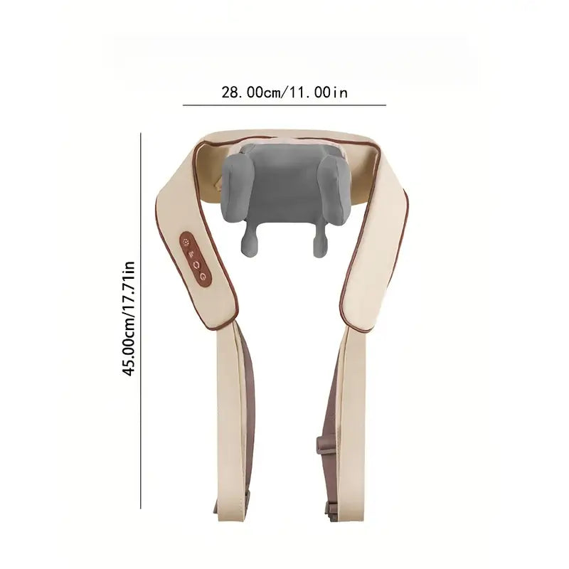 Aparat de masaj cervical 6D cu incalzire si vibromasaj, 3 intensitati, 2 moduri, silentios 45 dB, maro