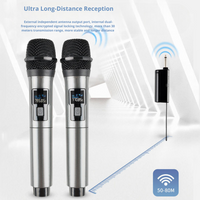 Set microfoane wireless 2x cu receptor si baterii reincarcabile – raza 80 m, jack 3.5/6.5 mm - imagine 3