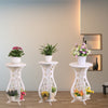 Set 3 masute decorative pentru ghivece de flori din PVC,  49 x 31cm