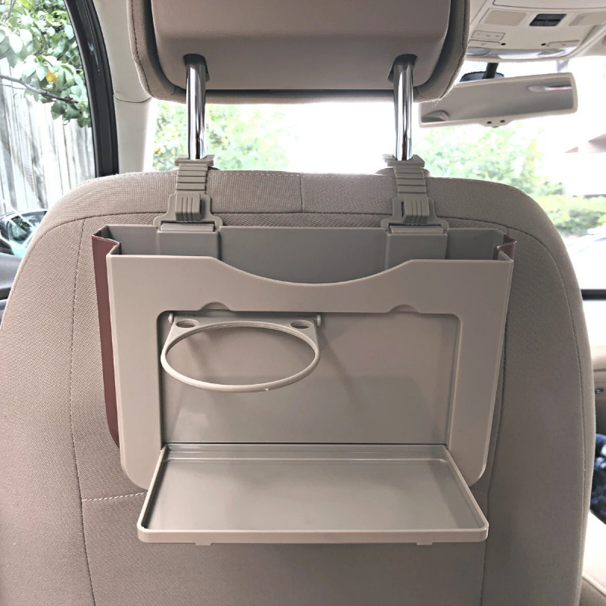 Set 2 organizatoare auto pliabile, montare la scaunul din spate, ABS, 25 x 16.2 x 3 cm