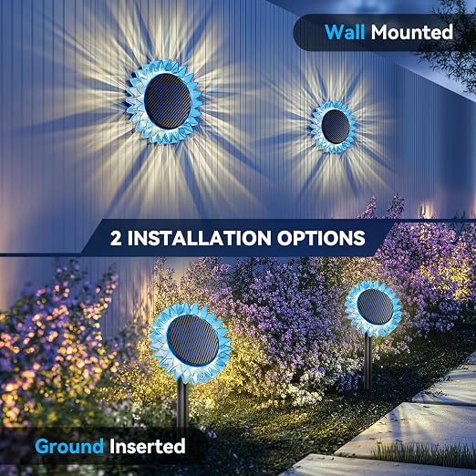 Lampa Solara de Gradina Floarea-soarelui LED Iluminare Automata Decorativa - detaliu produs