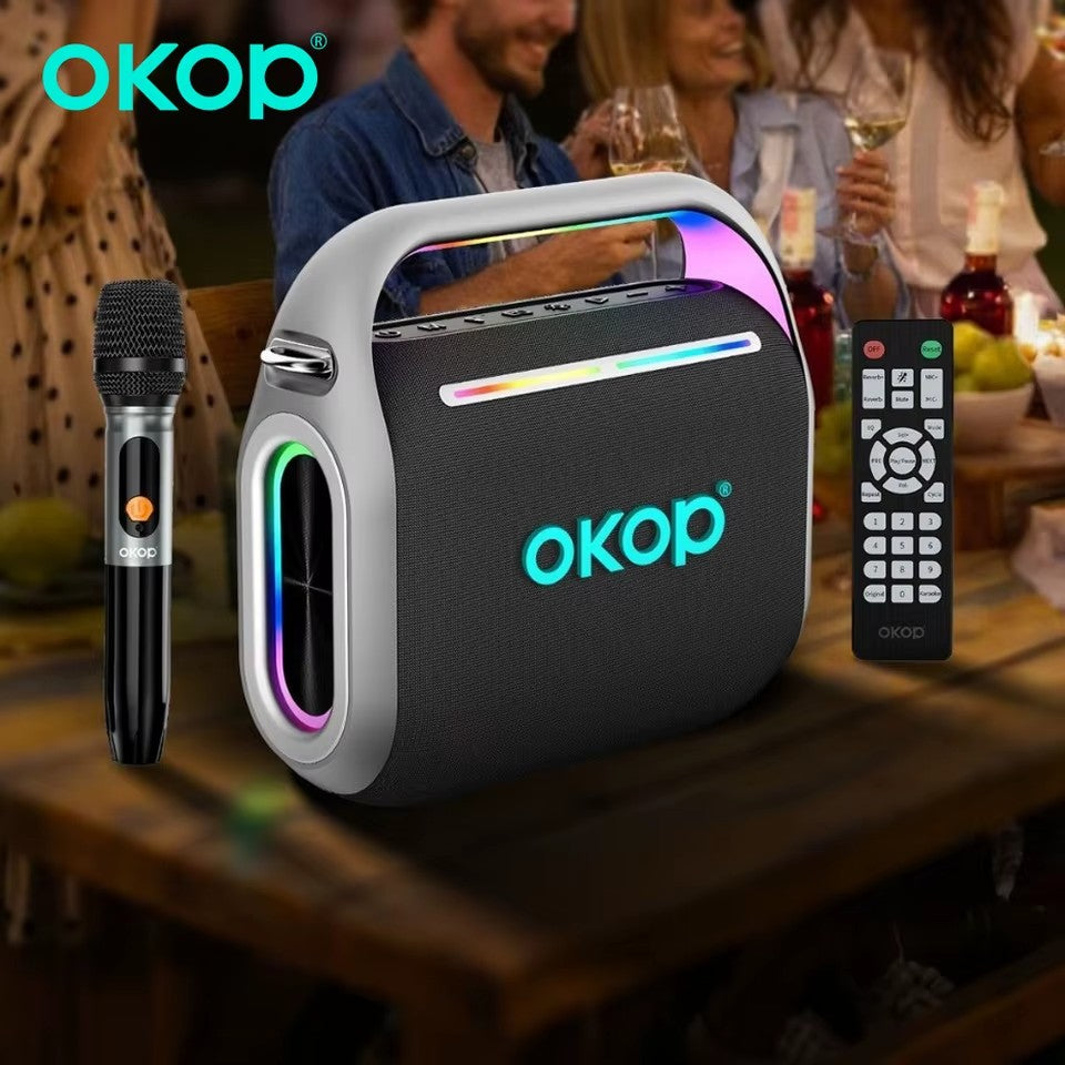 OKOP KP-8003 Boxa Portabila Bluetooth 120W Lumini RGB USB TF AUX Microfon - detaliu produs