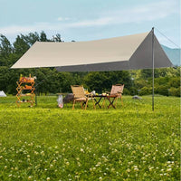 Baldachin tip cort umbrar impermeabil, protectie UV, 2 stalpi metalici, gri - imagine 5