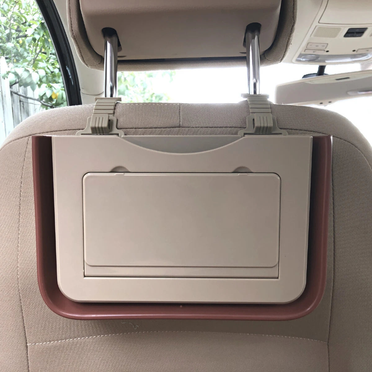 Set 2 organizatoare auto pliabile, montare la scaunul din spate, ABS, 25 x 16.2 x 3 cm