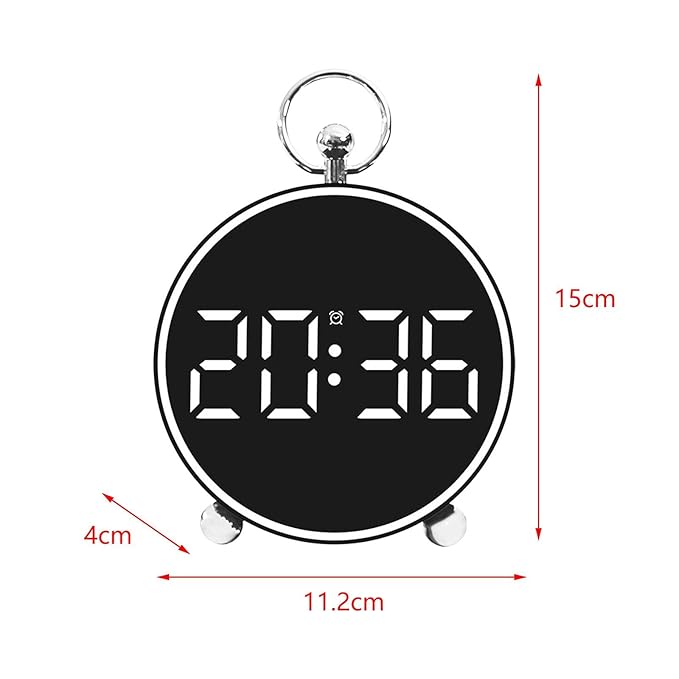 Ceas desteptator digital LED 4,4" cu afisaj color, comanda vocala si alarme personalizabile - trezeste ecranul prin bataie din palme